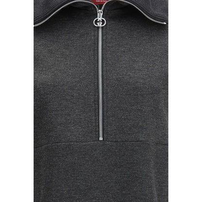Gray Cotton Casual Dress