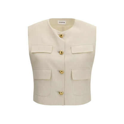 Beige Wool Sleeveless Jacket
