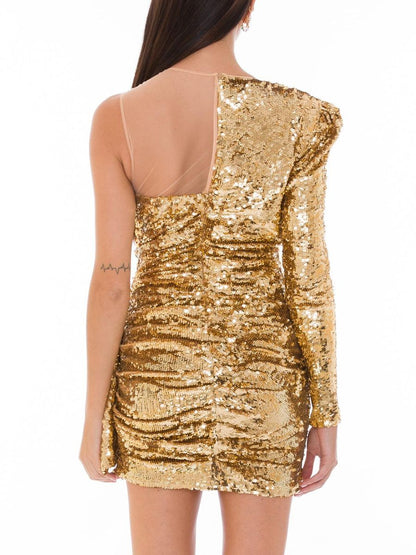 Bicolor Polyamide Short Dress