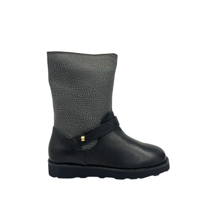 Grey Leather Women Boot