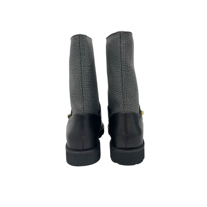 Grey Leather Women Boot
