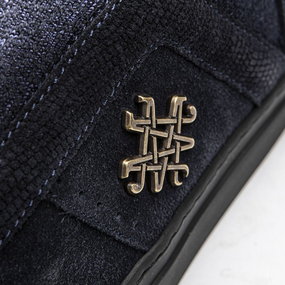 Blue Leather Womens Ankle Boot