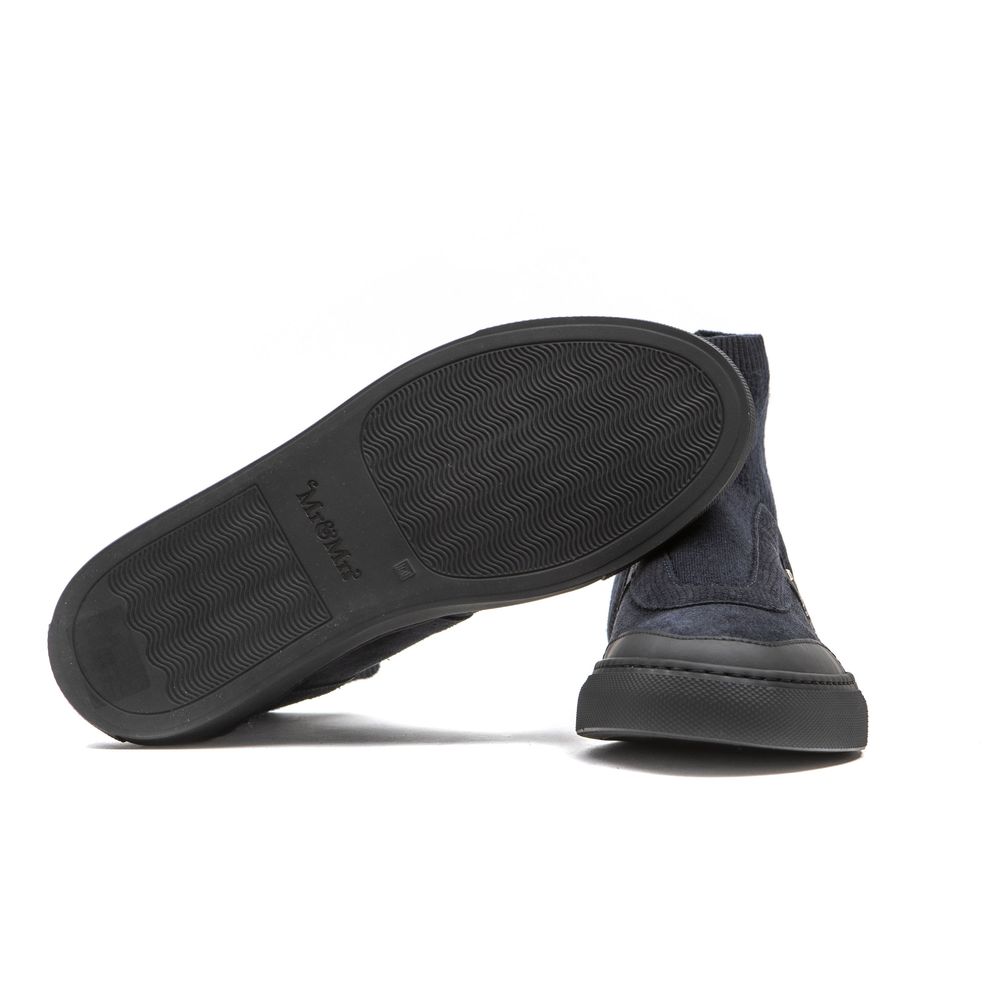 Blue Leather Womens Ankle Boot