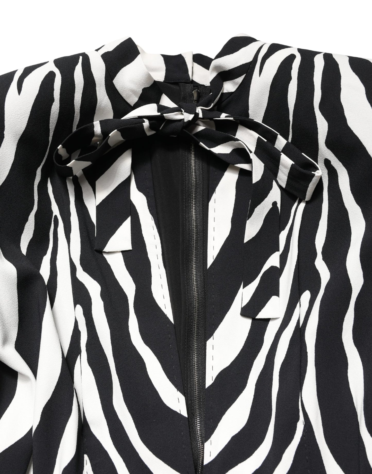 Black White Viscose Zebra Pattern Jumpsuit