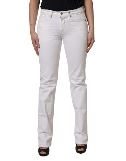 White Mid Waisted Skinny Denim Trouser Jeans