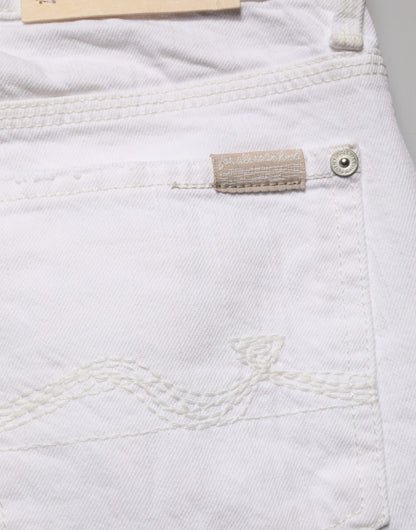 White Mid Waisted Skinny Denim Trouser Jeans