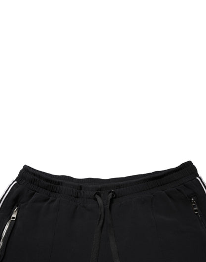 Black Viscose Mid Waist Cropped Women Pants