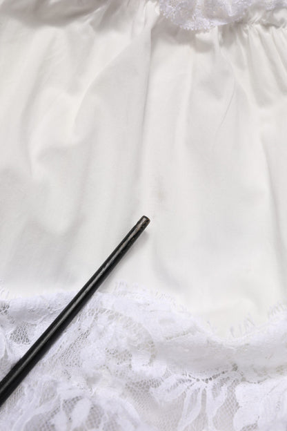 White Cotton Sleeveless Lace Maxi Dress