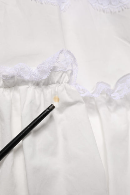 White Cotton Sleeveless Lace Maxi Dress