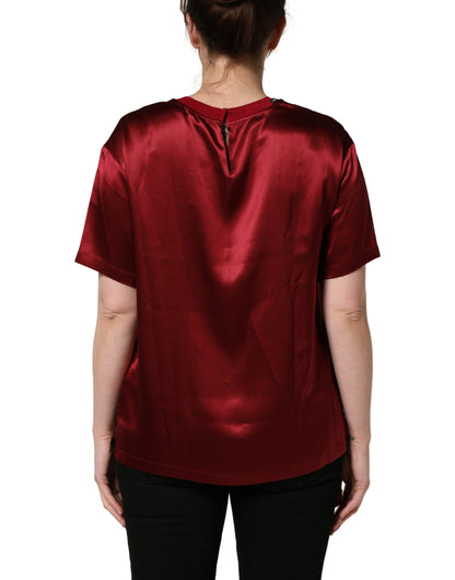 Maroon Royal Crown Dress Queen Painting Silk  T-shirt