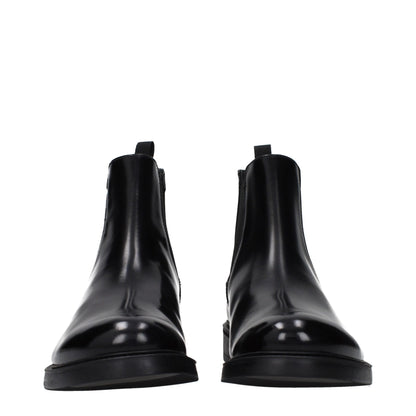 Black Leather Ankle Boots