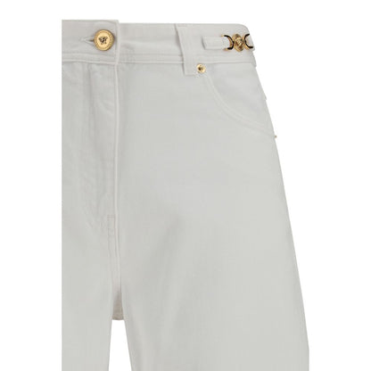 White Cotton Straight-Leg Jeans