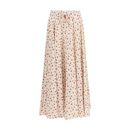 Multicolor Silk Midi Skirt