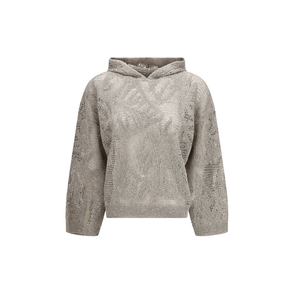 Beige Linen Hoodie