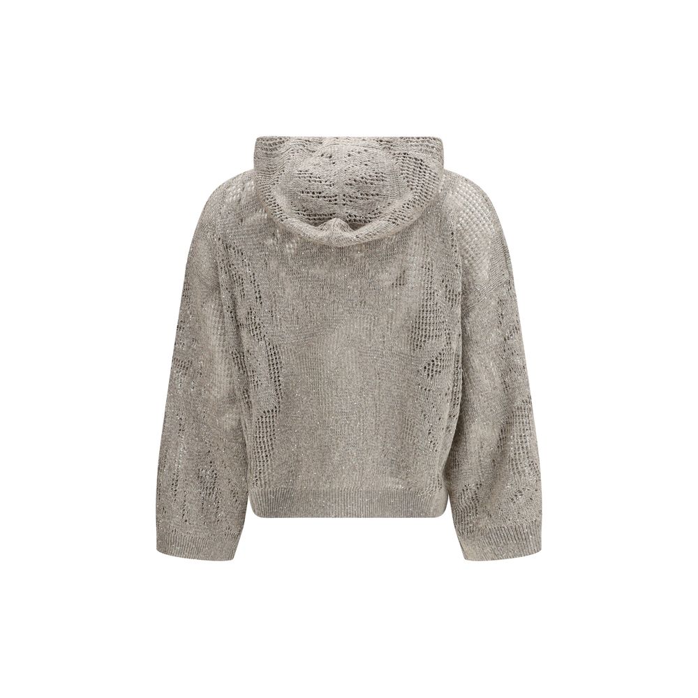 Beige Linen Hoodie