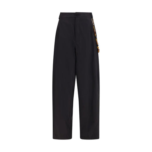 Black Cotton Casual Pants