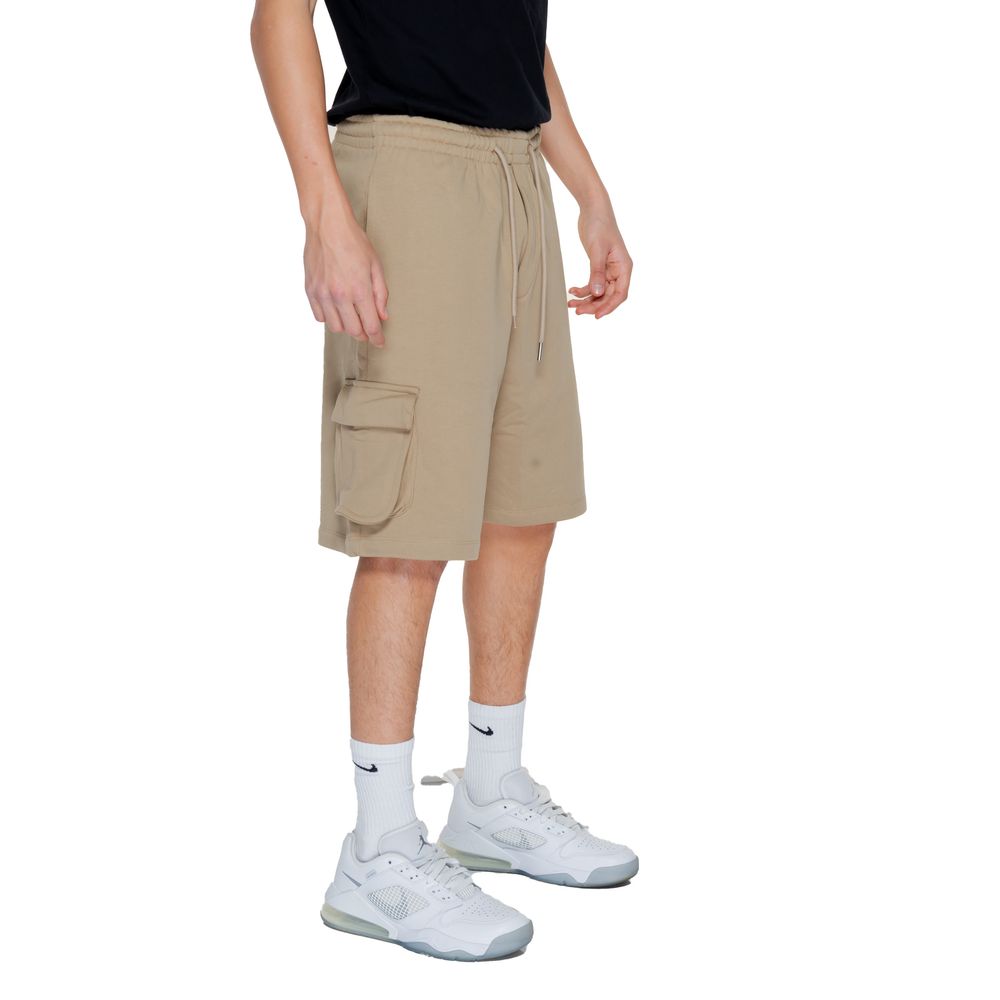 Beige Cotton Bermuda Shorts