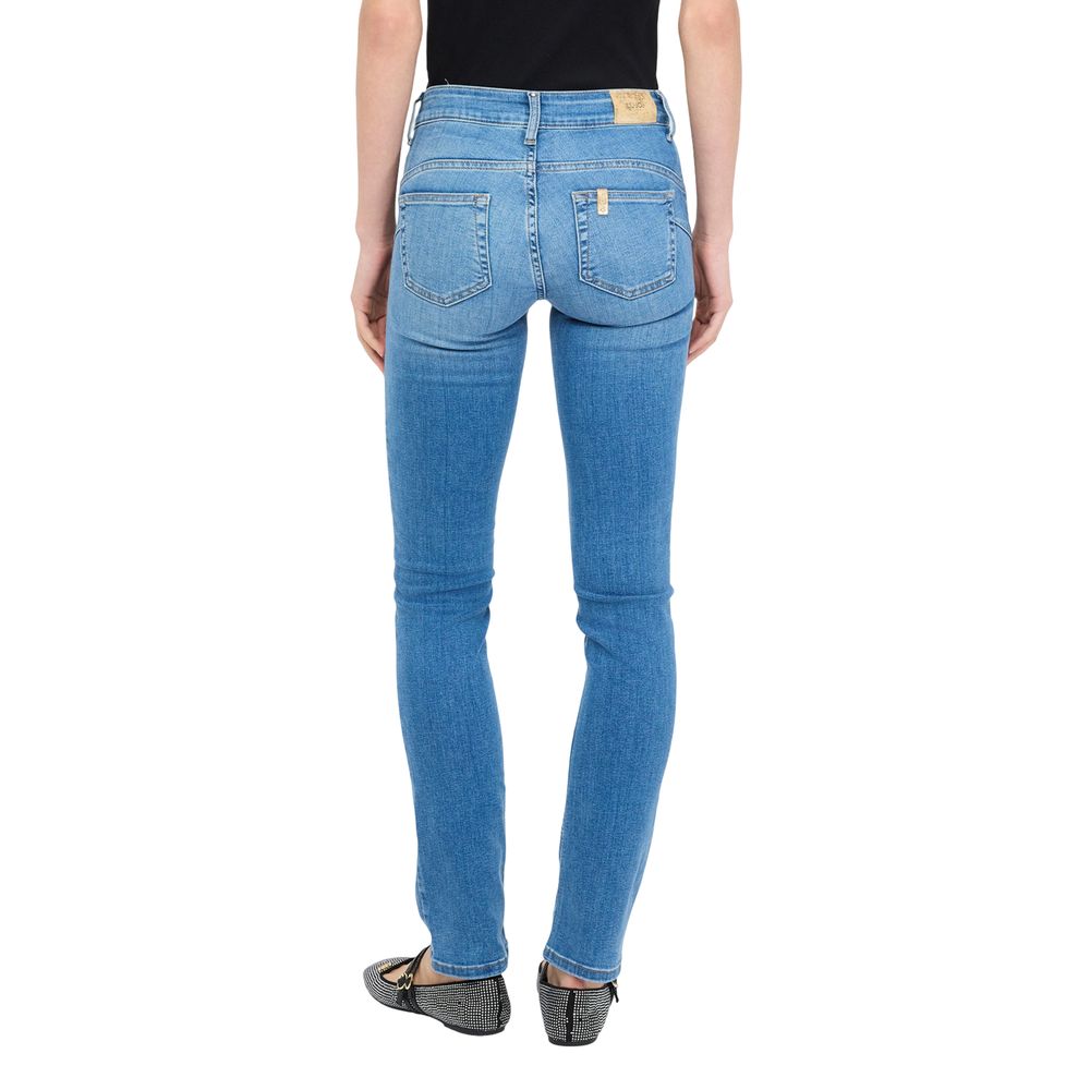 Light Blue Cotton Skinny Jeans