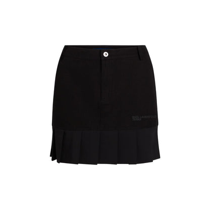 Black Cotton Mini Skirt