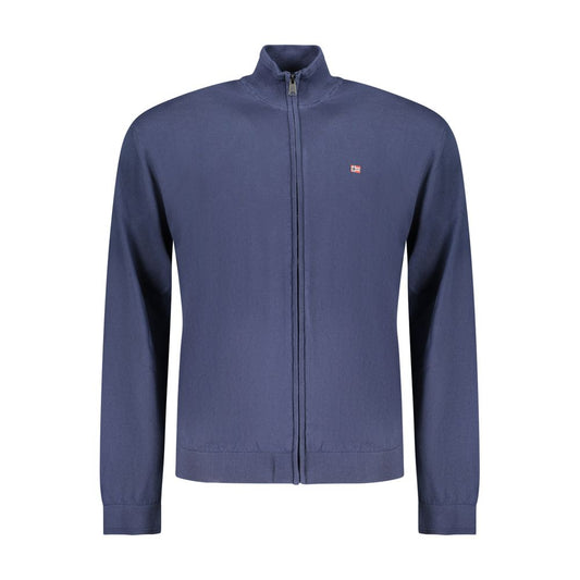 Blue Cotton Men Cardigan