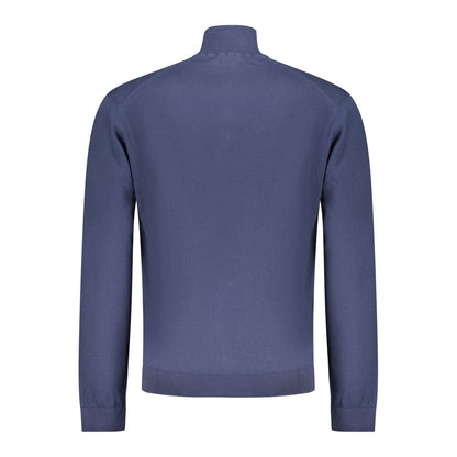 Blue Cotton Men Cardigan