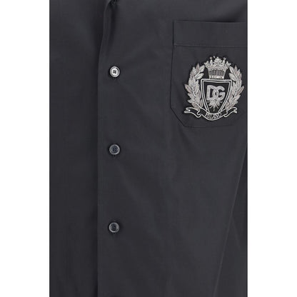 Black Cotton Shortsleeve Shirt