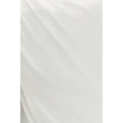 White Cotton Sleeveles T-Shirt