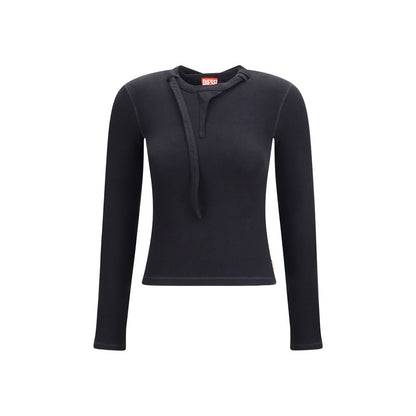 Black Cotton Long Sleeve T-Shirt