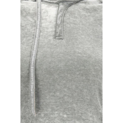 Gray Cotton Long Sleeve T-Shirt