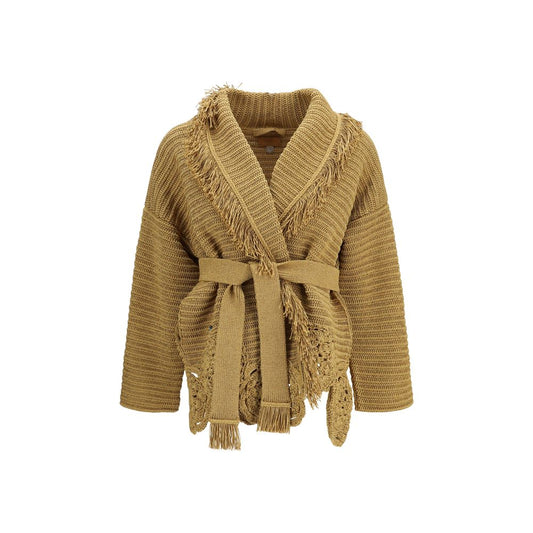 Gold Polyester Cardigan