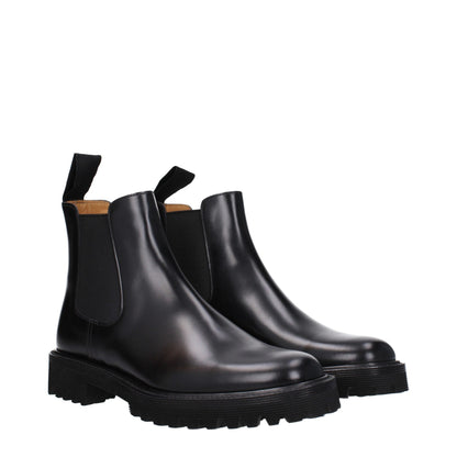 Black Leather Ankle Boots