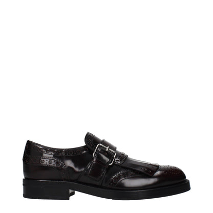 Red Leather Slip-On Loafers