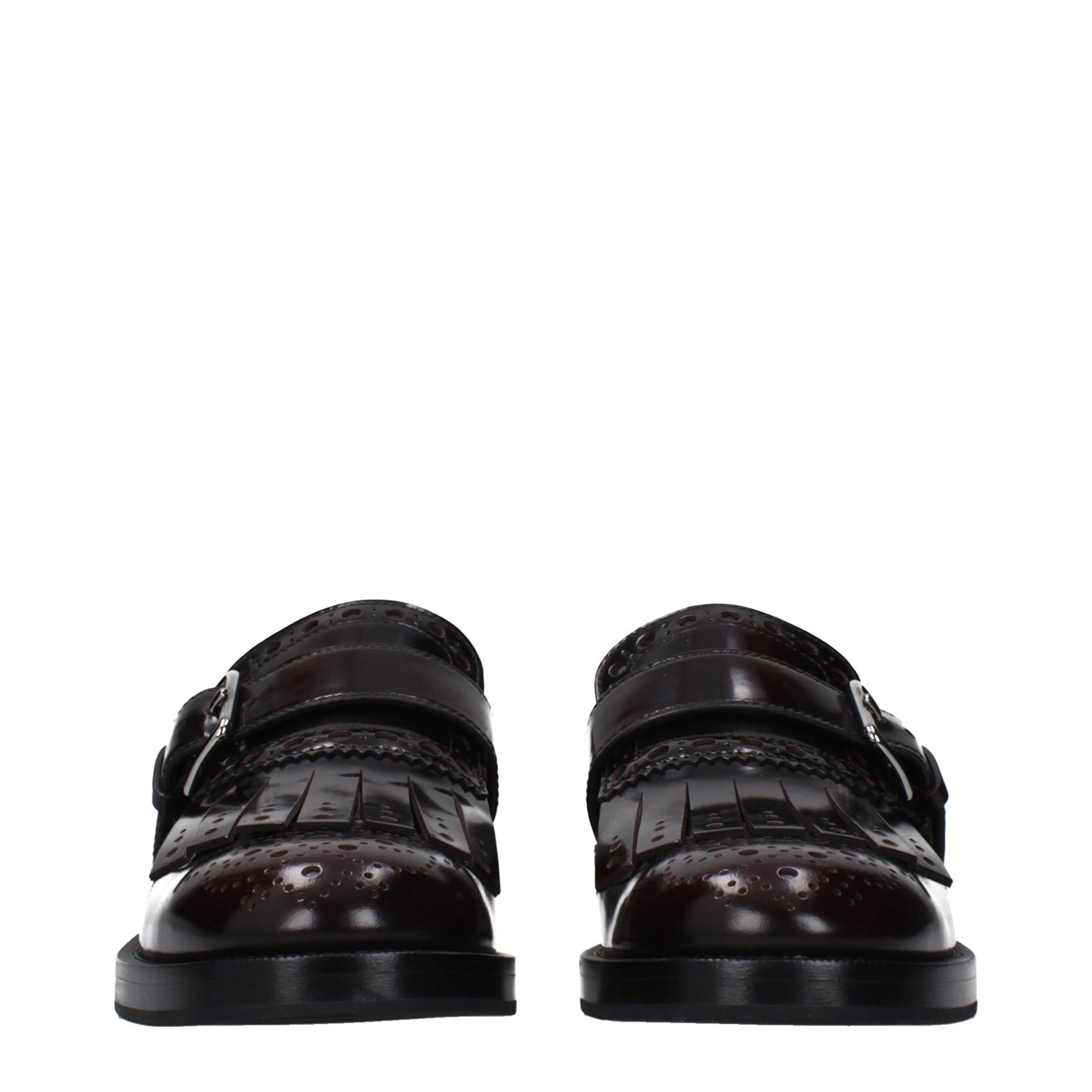 Red Leather Slip-On Loafers