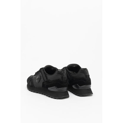 Black Leather Athletic Sneakers