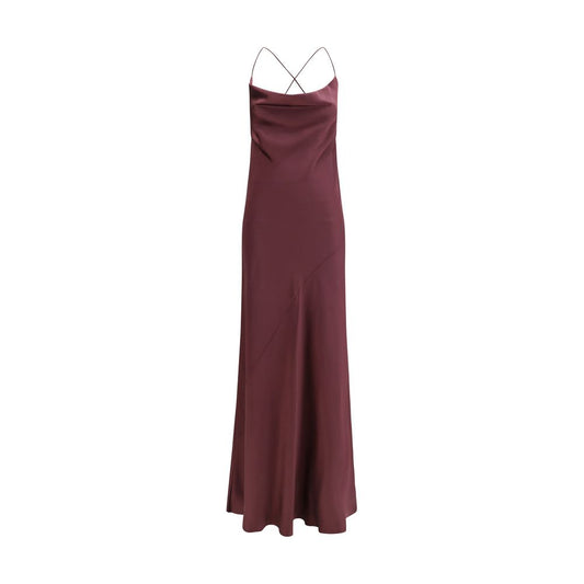 Bordeaux Marabou Casual Dress