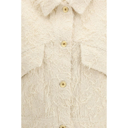 Beige Cotton Denim Jacket