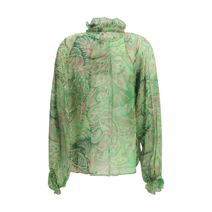 Bicolor Silk Pattern Shirt