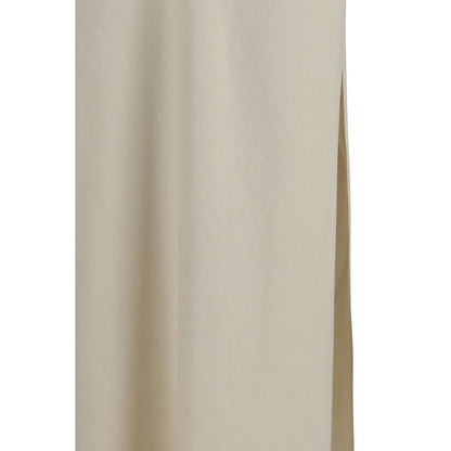 Beige Viscose Long Skirt
