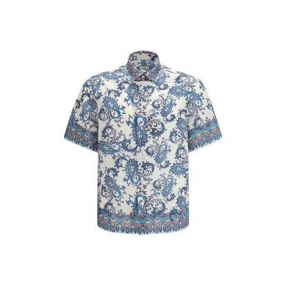 Blue Cotton Shortsleeve Shirt