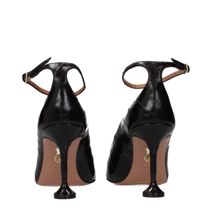 Brown Leather High Heel Pumps