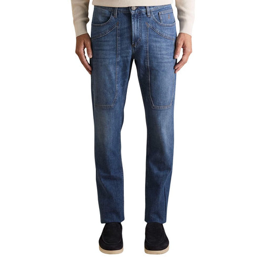 Light Blue Cotton Skinny Jeans