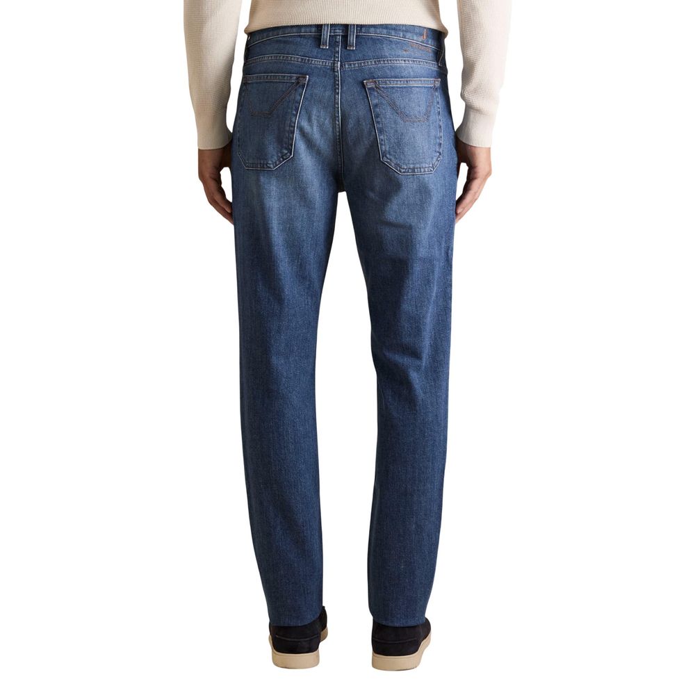 Light Blue Cotton Skinny Jeans