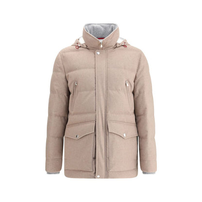 Beige Cashmere Full-Length Jacket