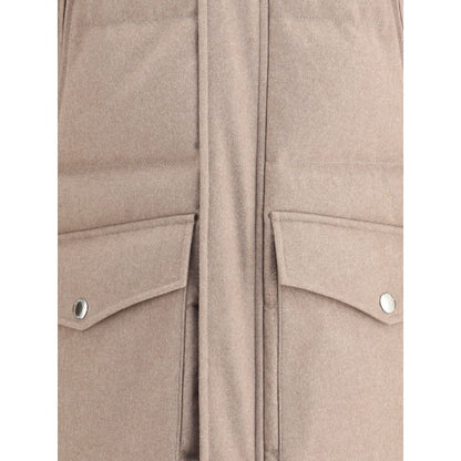 Beige Cashmere Full-Length Jacket