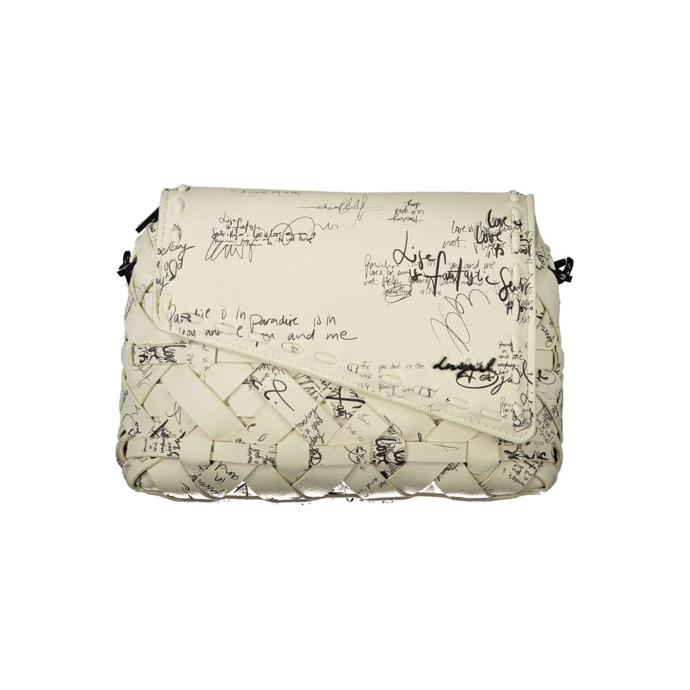 Bianco Polyurethane Women Handbag