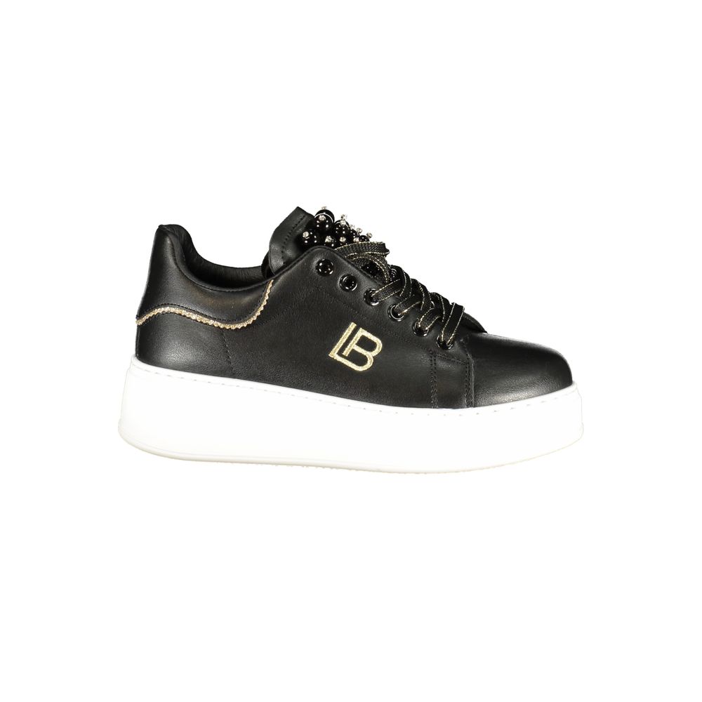 Black Polyurethane Women Sneaker