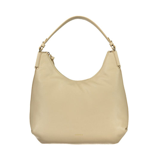 Beige Leather Women Handbag