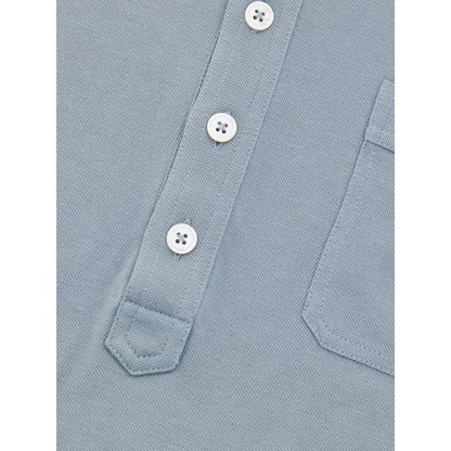Blue Cotton Polo Shirt