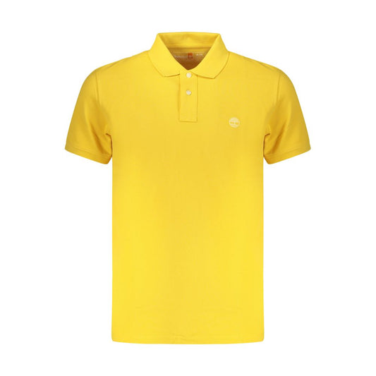 Yellow Cotton Men Polo Shirt