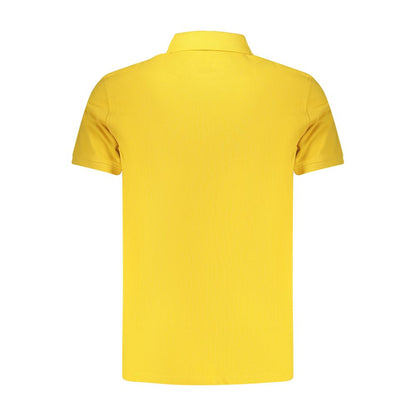 Yellow Cotton Men Polo Shirt